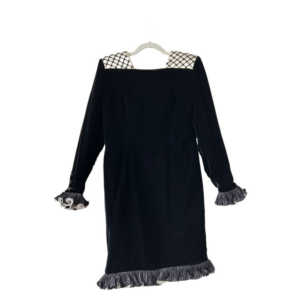 Vintage Valentino Boutique Velvet Silk Blend Beaded Dress Women’s Black Size 12